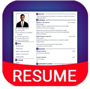 Resume Builder App Free CV maker CV templates 2020 logo