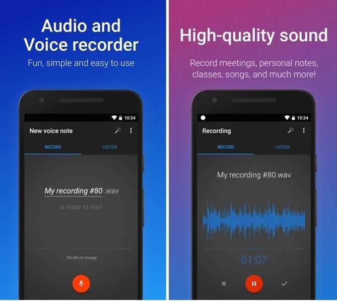 best mp3 audio recorder app android