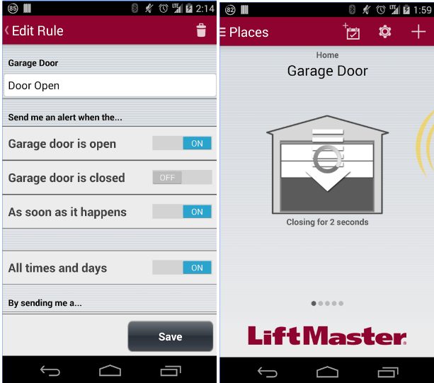 MyQ Garage Door Opener app