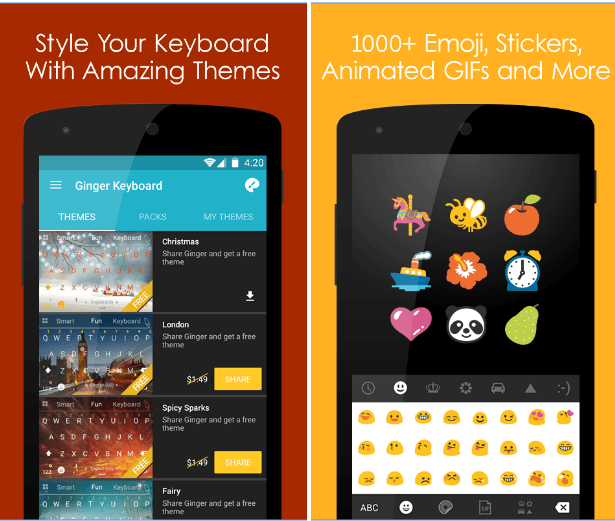 Ginger Keyboard app