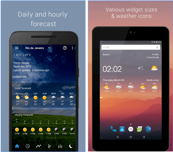 Transparent clock & weather app