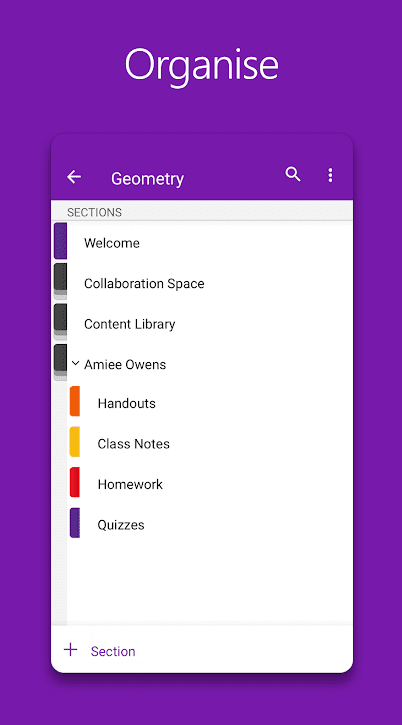 Microsoft OneNote app