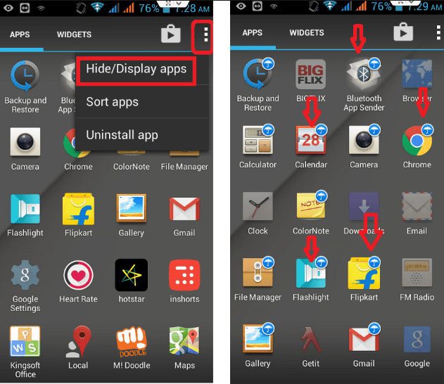 hide apps on Android