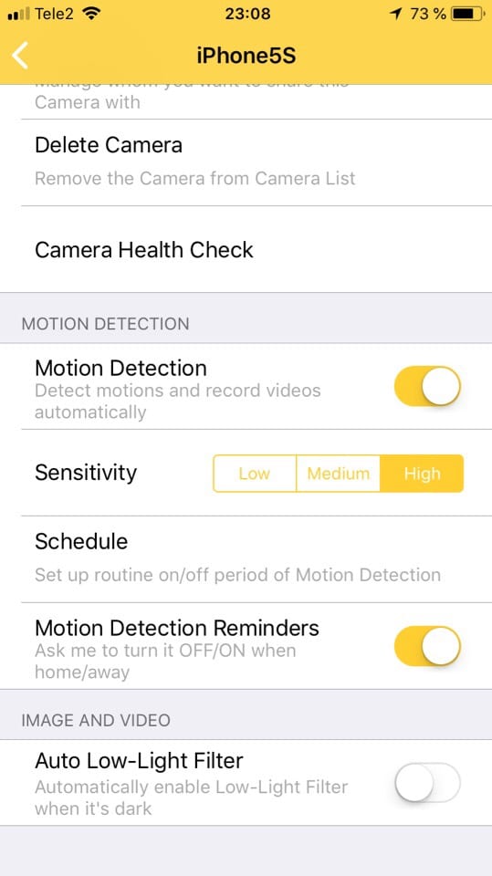 Alfred camera motion detection