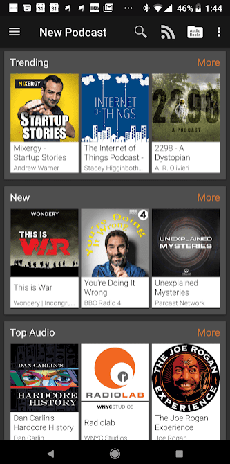 Podcast Addict app