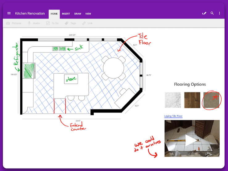 Microsoft OneNote app