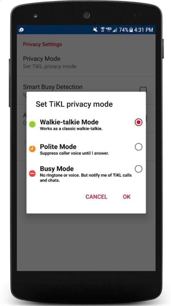 TiKL Touch Talk Walkie Talkie app