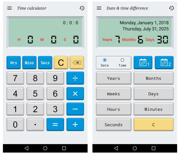 Calculator Date & time (Free)