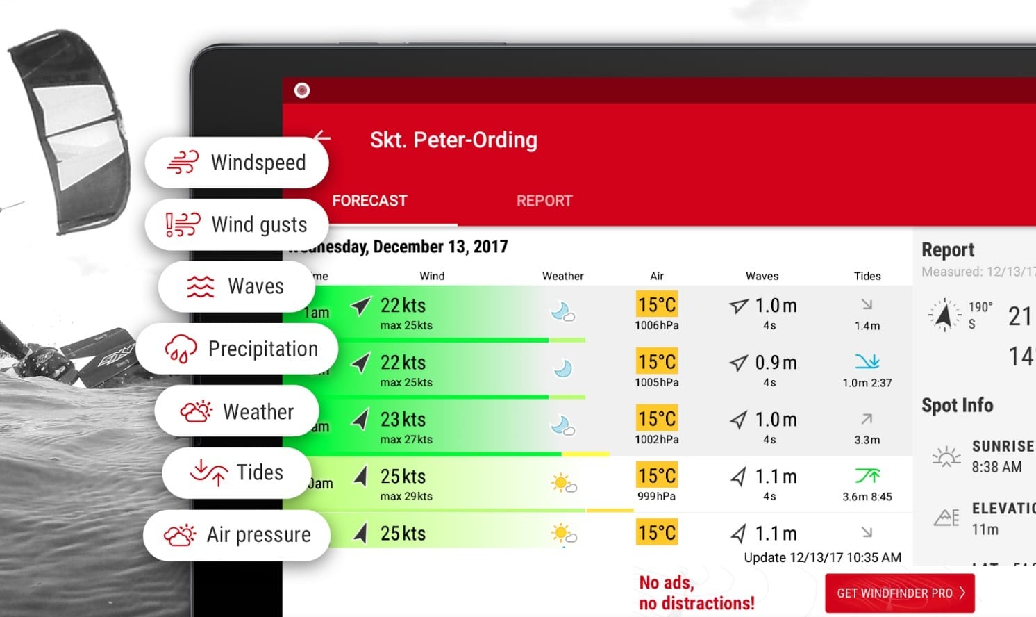 Windfinder app