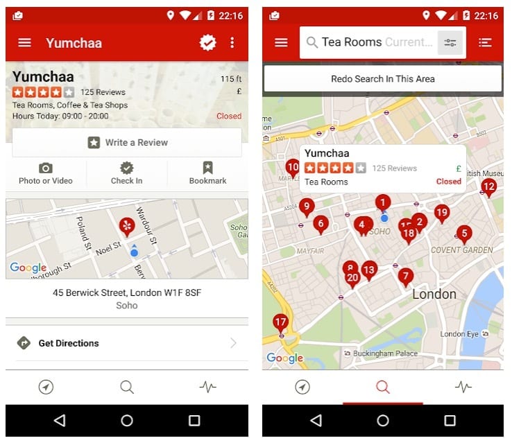 Yelp app