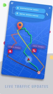 Real-time GPS, Maps, Routes, Direction and Traffic screen 1