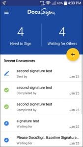 DocuSign screen 1