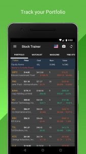 Stock Trainer screen 1