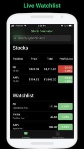 StockMarketSim screen 2