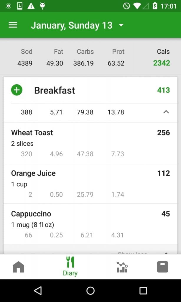 perfect diet tracker app
