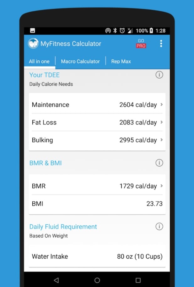 IIFYM MyFitness Diet Calorie Calculator app