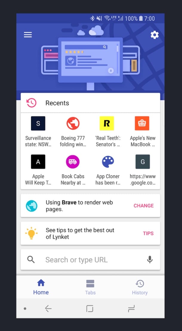 Lynket Browser app