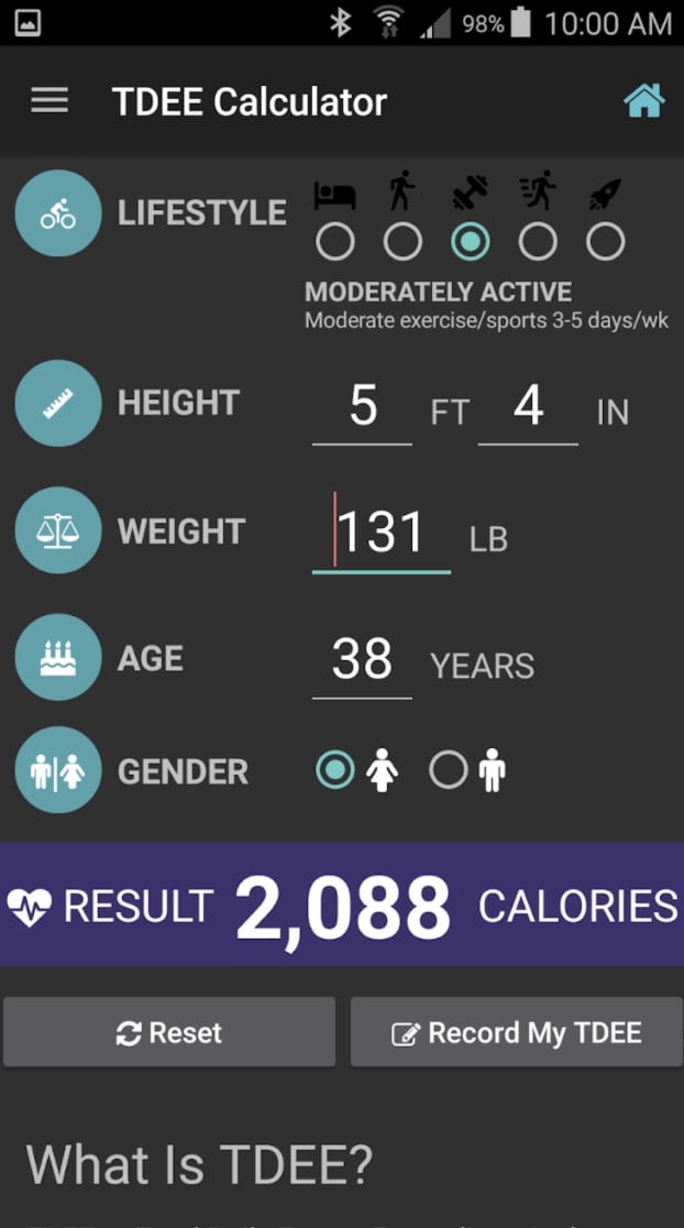 TDEE Calculator & Tracker app
