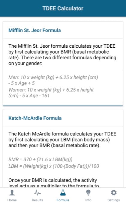 TDEE & Calorie Intake Calculator app