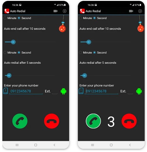 Auto Redial | call timer1