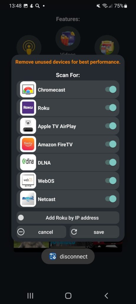 Cast to TV/Chromecast/Roku/TV+2