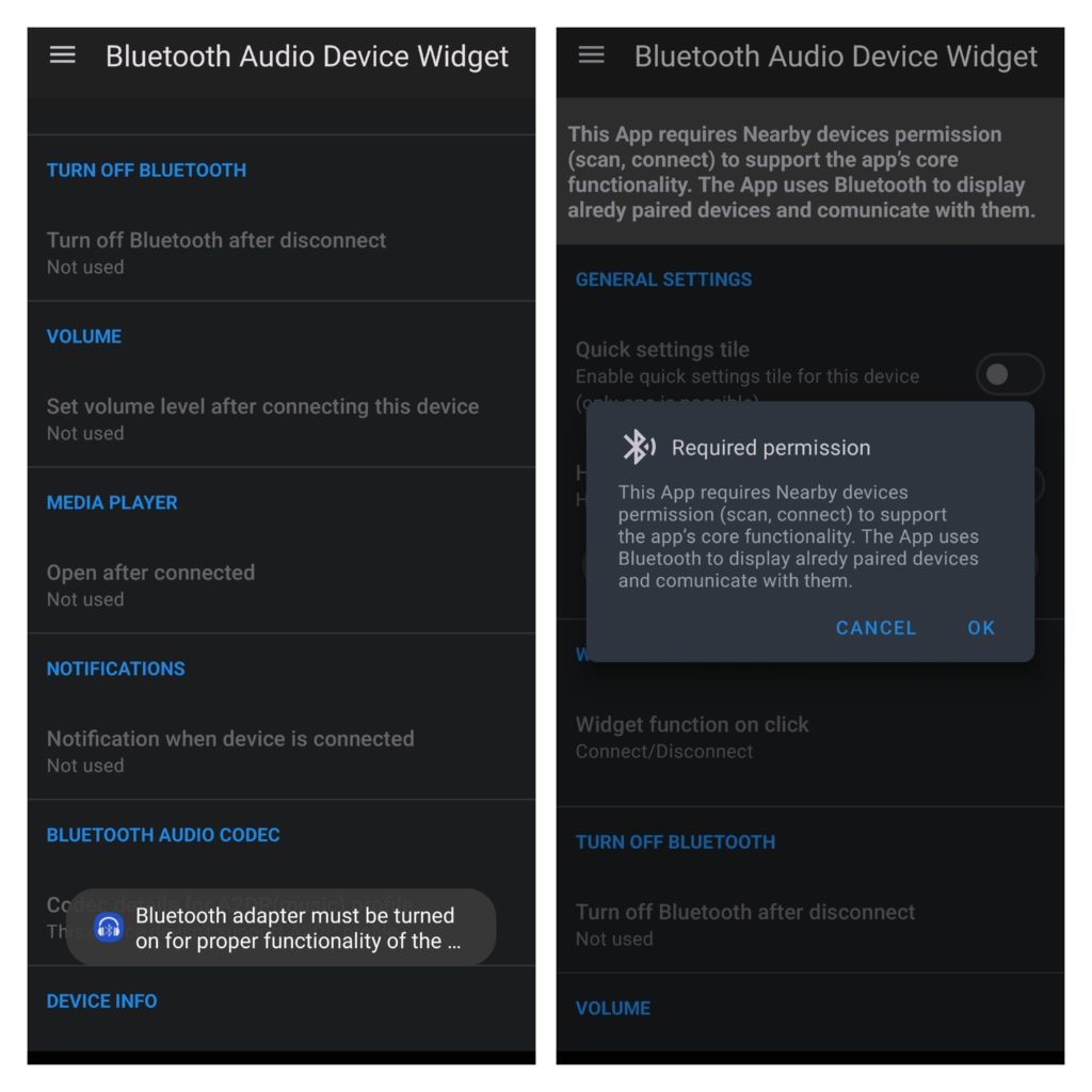 Bluetooth Audio Device Widget1